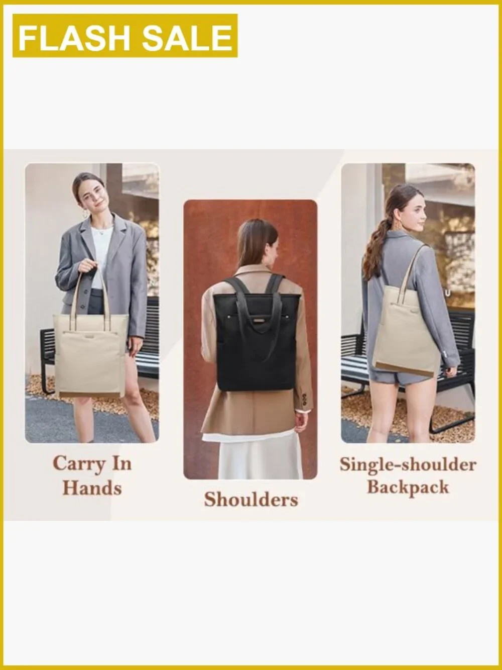 16 Inch Convertible Laptop Backpack Tote for Work Travel Nurse Teacher